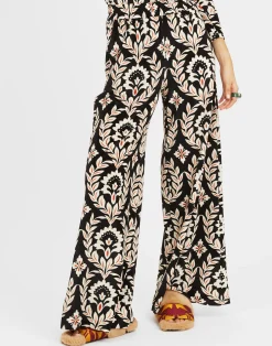 La DoubleJ Pantaloni E Shorts<Palazzo PantsGhirlanda Black in Velvet Stretch