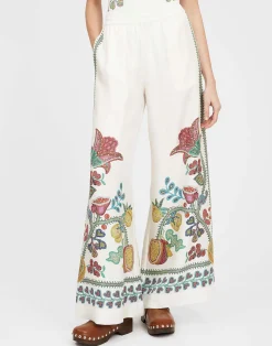 La DoubleJ Pantaloni E Shorts<Palazzo PantsGrenadilla Plac&eacute;e Off White in Silk Twill