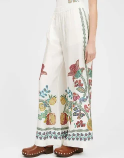 La DoubleJ Pantaloni E Shorts<Palazzo PantsGrenadilla Plac&eacute;e Off White in Silk Twill