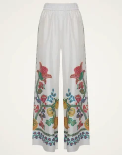 La DoubleJ Pantaloni E Shorts<Palazzo PantsGrenadilla Plac&eacute;e Off White in Silk Twill