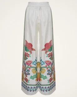 La DoubleJ Pantaloni E Shorts<Palazzo PantsGrenadilla Plac&eacute;e Off White in Silk Twill