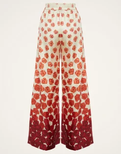 La DoubleJ Pantaloni E Shorts<Palazzo PantsHaze Plac&egrave;e Red in Silk Twill