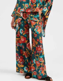 La DoubleJ Pantaloni E Shorts<Palazzo PantsHottie Emerald in Silk Twill