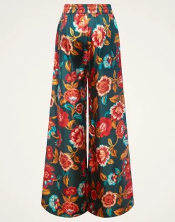 La DoubleJ Party Dressing<Palazzo PantsHottie Emerald in Silk Twill