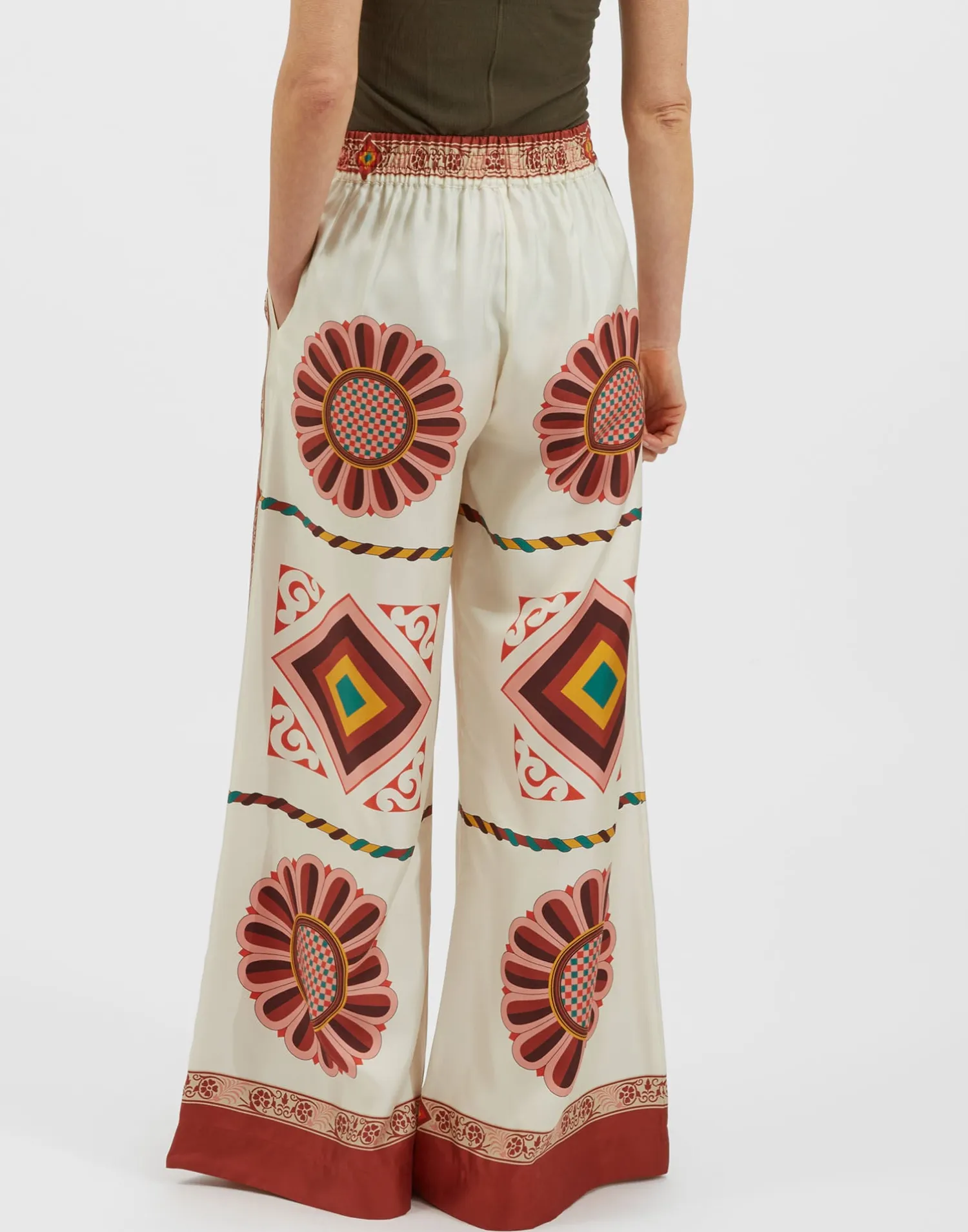 La DoubleJ Party Dressing<Palazzo PantsMacro Tiles Placée in Twill Silk