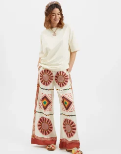 La DoubleJ Pantaloni E Shorts<Palazzo PantsMacro Tiles Plac&eacute;e in Twill Silk