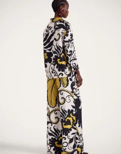 La DoubleJ Pantaloni E Shorts<Palazzo PantsMarea Black & White in Silk Twill