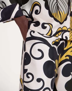 La DoubleJ Pantaloni E Shorts<Palazzo PantsMarea Black & White in Silk Twill