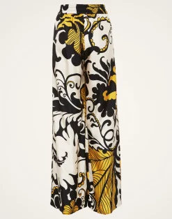 La DoubleJ Pantaloni E Shorts<Palazzo PantsMarea Black & White in Silk Twill