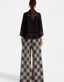 La DoubleJ Pantaloni E Shorts<Palazzo PantsMini Tiles Black in Macram&eacute;