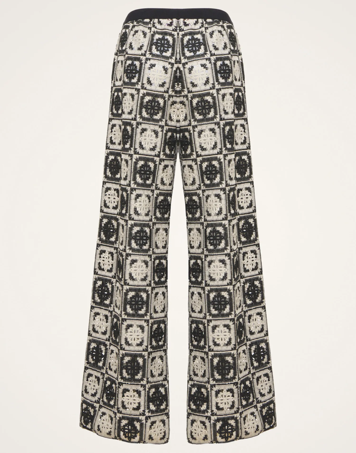 La DoubleJ Pantaloni E Shorts<Palazzo PantsMini Tiles Black in Macramé