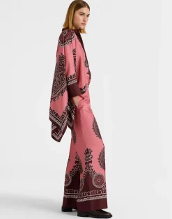 La DoubleJ Party Dressing<Palazzo PantsOltrarno Plac&eacute;e Pink in Silk Twill
