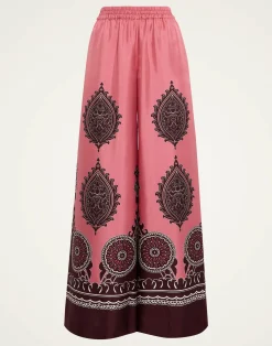 La DoubleJ Party Dressing<Palazzo PantsOltrarno Plac&eacute;e Pink in Silk Twill