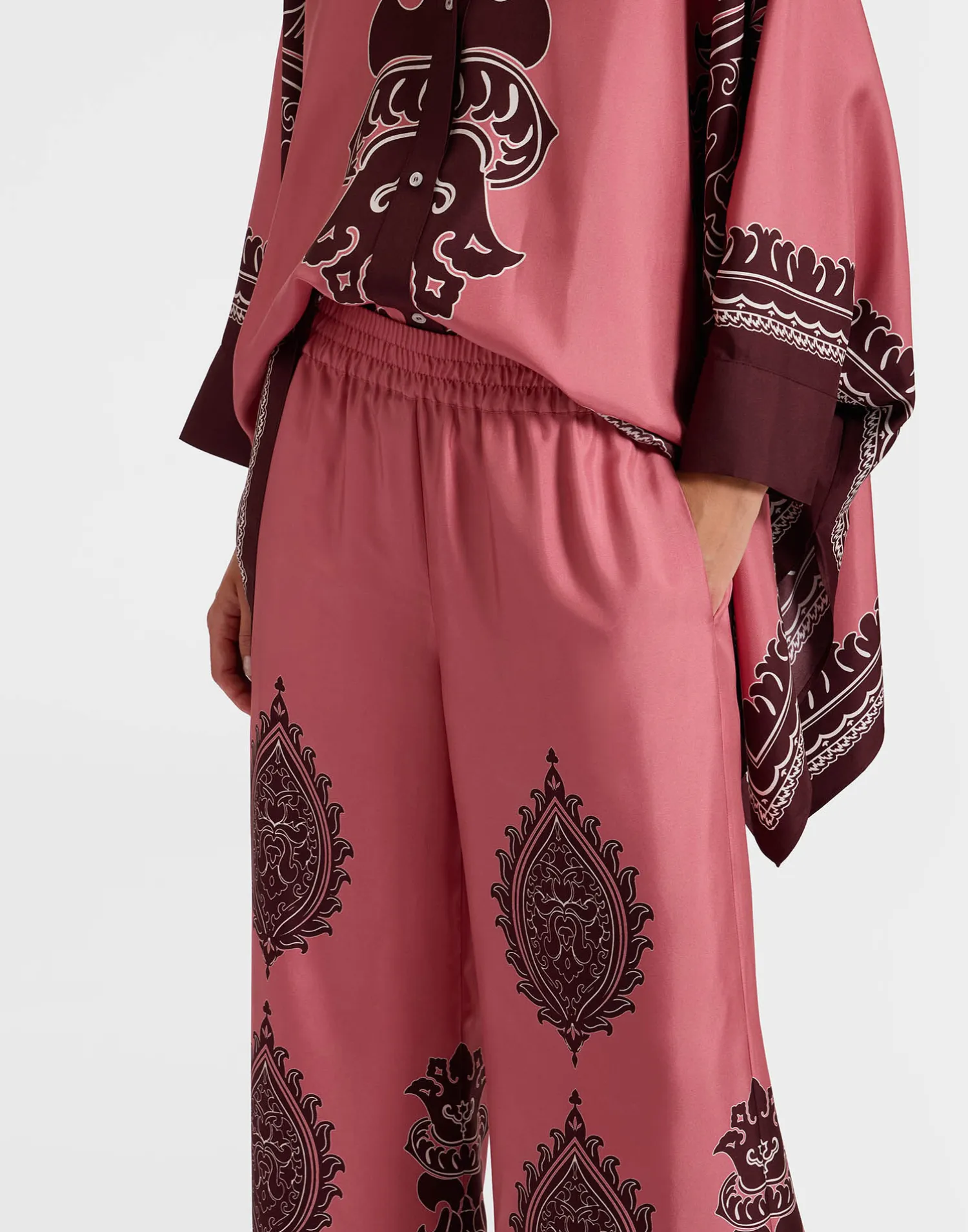 La DoubleJ Pantaloni E Shorts<Palazzo PantsOltrarno Placée Pink in Silk Twill