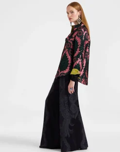 La DoubleJ Pantaloni E Shorts<Palazzo PantsPortal Laser Black in Viscose Satin Stretch