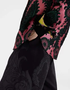 La DoubleJ Pantaloni E Shorts<Palazzo PantsPortal Laser Black in Viscose Satin Stretch