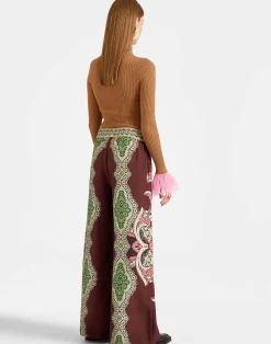 La DoubleJ Party Dressing<Palazzo PantsPortal Plac&eacute;e Brown in Silk Twill