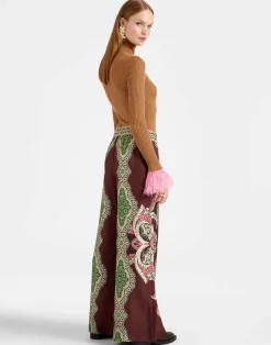 La DoubleJ Party Dressing<Palazzo PantsPortal Plac&eacute;e Brown in Silk Twill