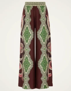 La DoubleJ Party Dressing<Palazzo PantsPortal Plac&eacute;e Brown in Silk Twill