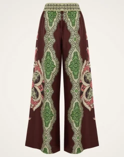 La DoubleJ Party Dressing<Palazzo PantsPortal Plac&eacute;e Brown in Silk Twill