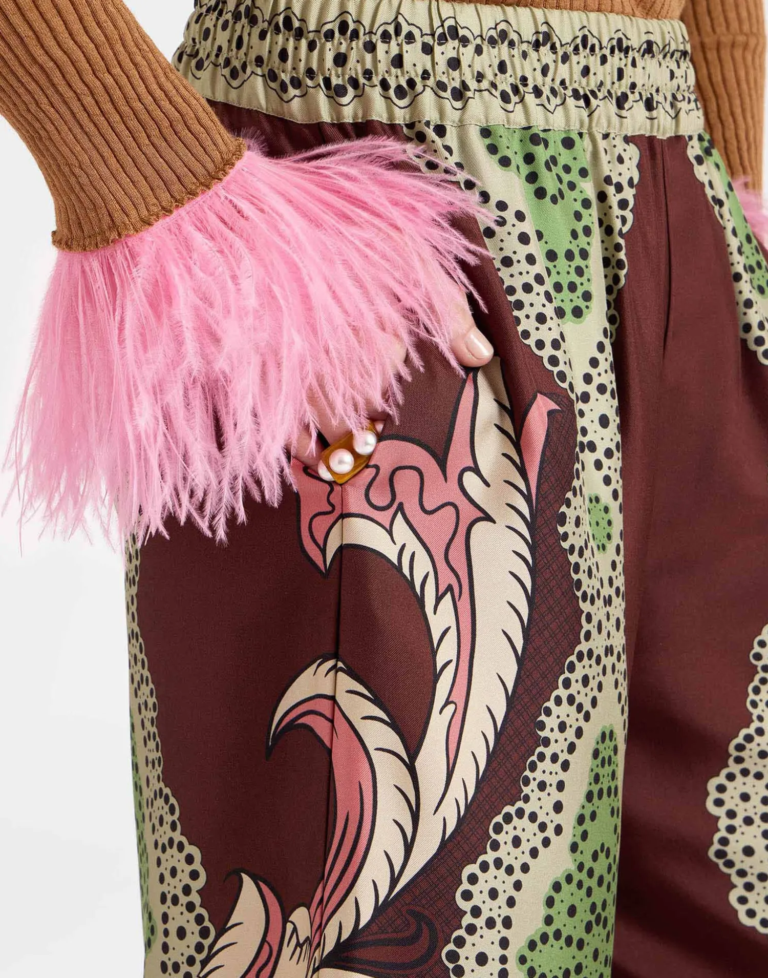 La DoubleJ Pantaloni E Shorts<Palazzo PantsPortal Placée Brown in Silk Twill