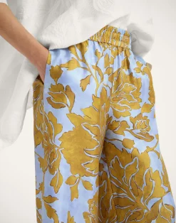 La DoubleJ Party Dressing<Palazzo PantsTangle Light Blue in Silk Twill