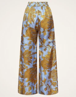 La DoubleJ Party Dressing<Palazzo PantsTangle Light Blue in Silk Twill