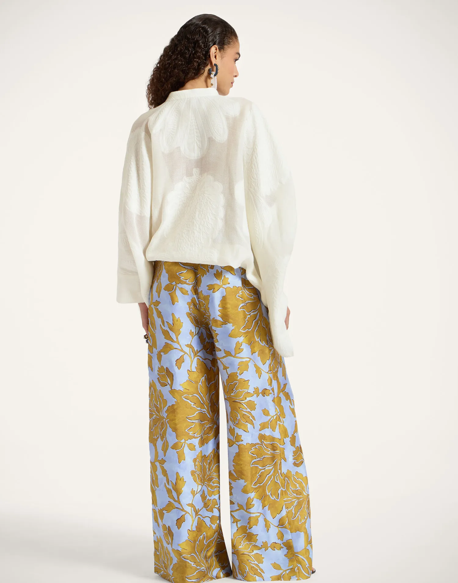 La DoubleJ Pantaloni E Shorts<Palazzo PantsTangle Light Blue in Silk Twill