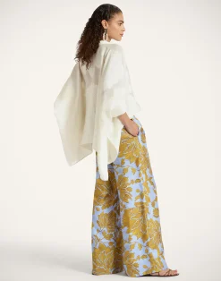 La DoubleJ Pantaloni E Shorts<Palazzo PantsTangle Light Blue in Silk Twill