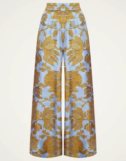 La DoubleJ Pantaloni E Shorts<Palazzo PantsTangle Light Blue in Silk Twill