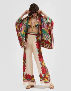 La DoubleJ Pantaloni E Shorts<Palazzo PantsTaormina Plac&eacute;e Ivory in Twill Silk