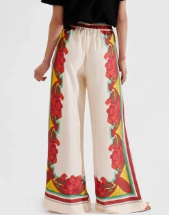 La DoubleJ Pantaloni E Shorts<Palazzo PantsTaormina Plac&eacute;e Ivory in Twill Silk