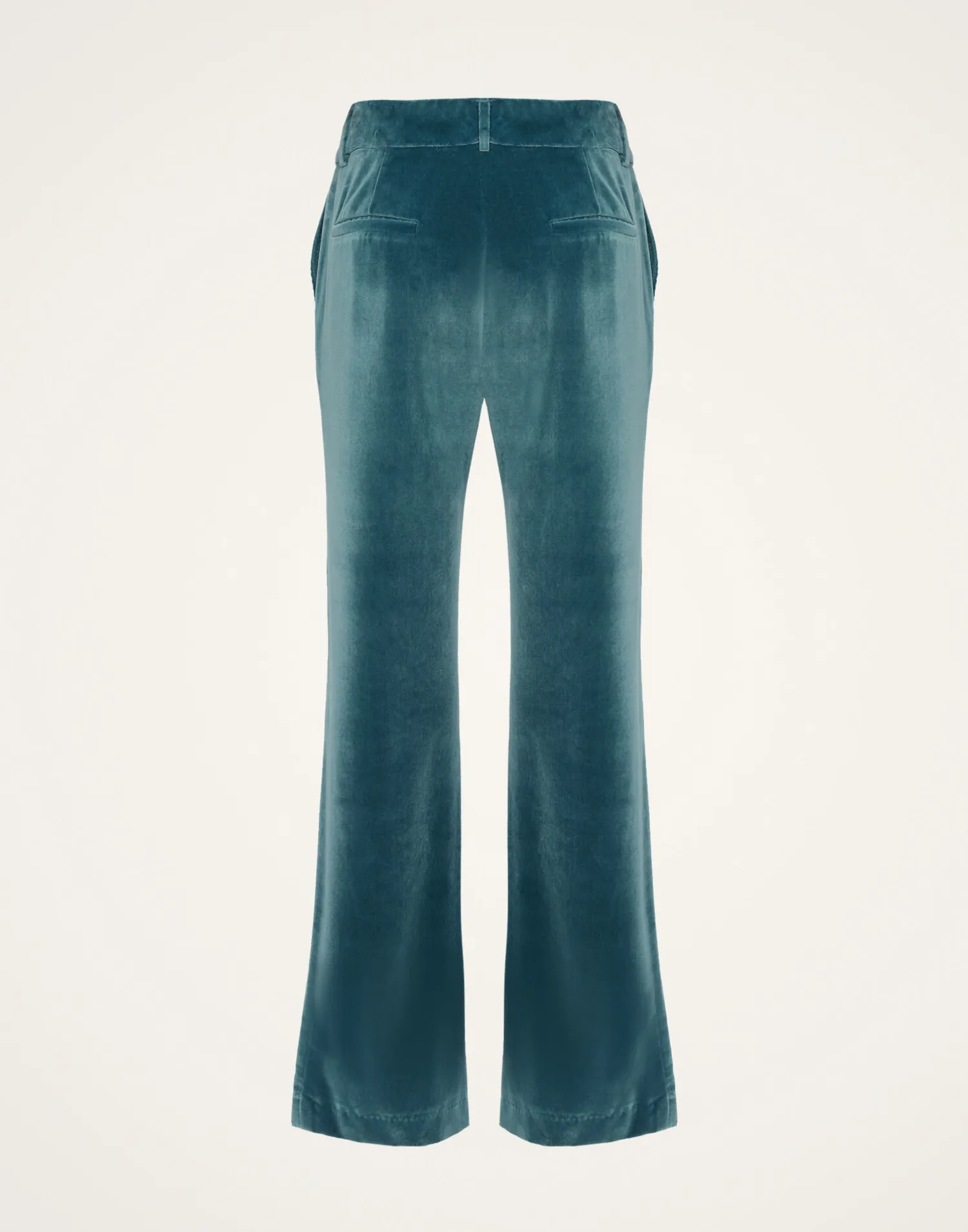 La DoubleJ Pantaloni E Shorts<24/7 PantsLight Blue in Velvet With Feathers