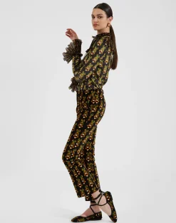 La DoubleJ Pantaloni E Shorts<24/7 PantsScarab Black in Cotton Velvet