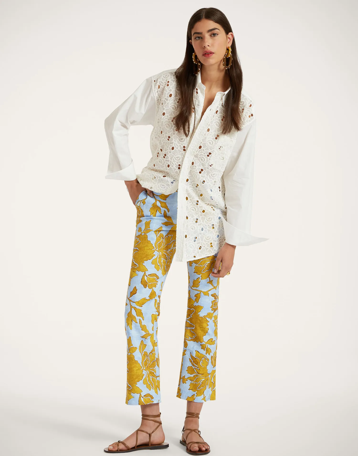 La DoubleJ Pantaloni E Shorts<24/7 PantsTangle Light Blue in Shot Cotton