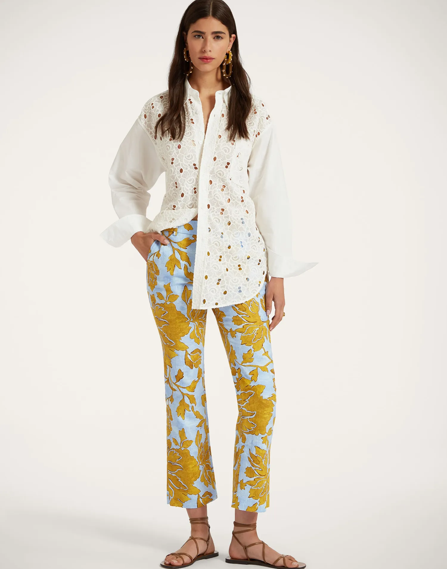 La DoubleJ Pantaloni E Shorts<24/7 PantsTangle Light Blue in Shot Cotton