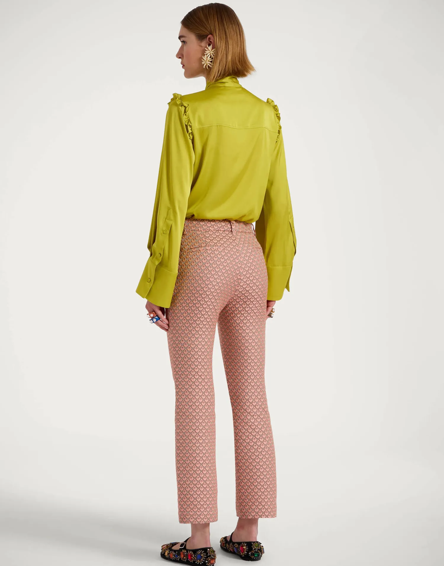 La DoubleJ Pantaloni E Shorts<24/7 PantsTulip Pale Pink in Jacquard