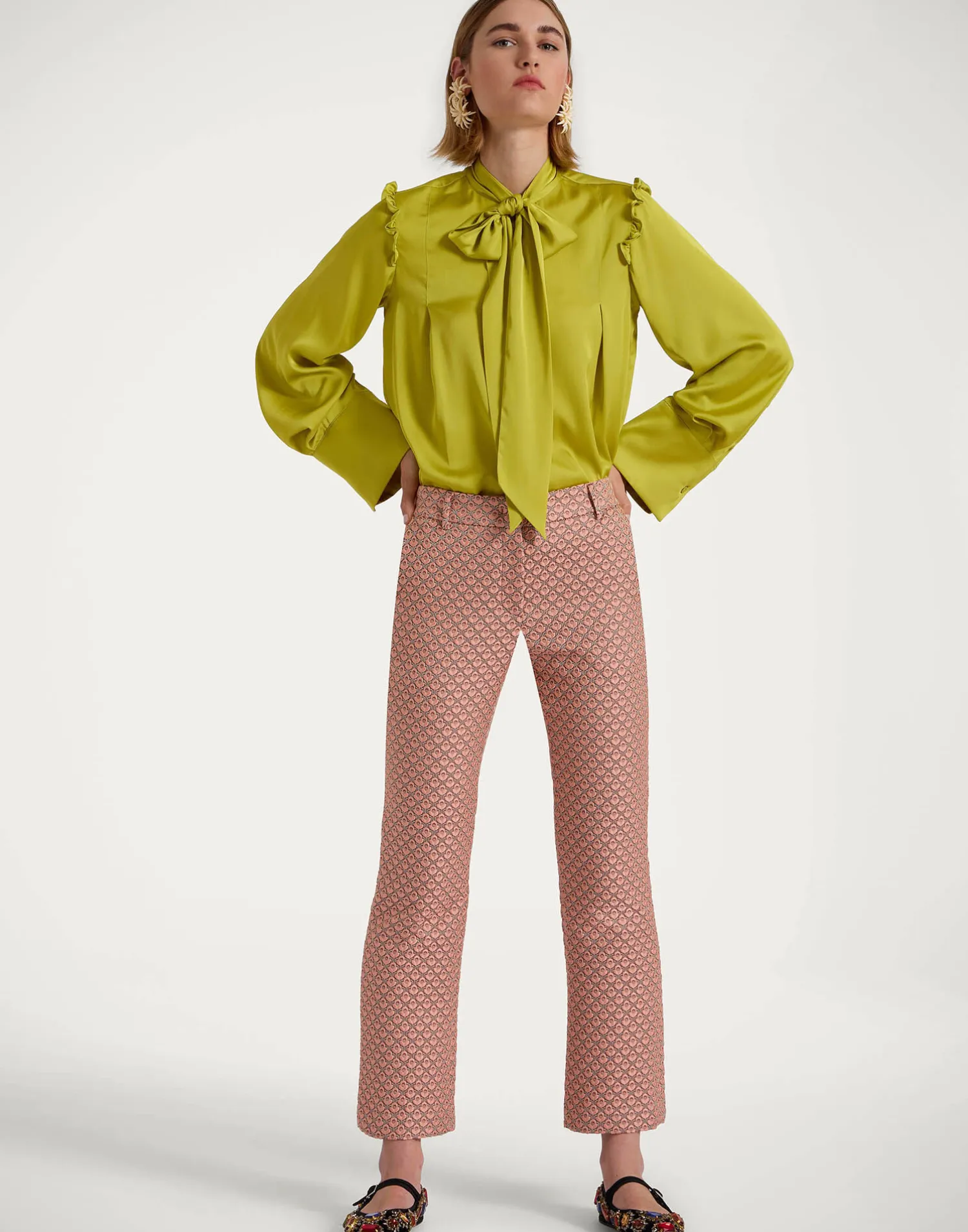 La DoubleJ Pantaloni E Shorts<24/7 PantsTulip Pale Pink in Jacquard