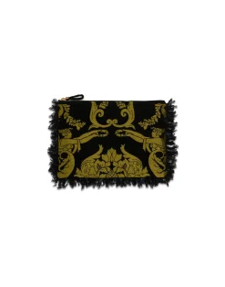La DoubleJ Accessories|Borse E Pochettes<Party PochetteCherubs Black in Jacquard With Feathers