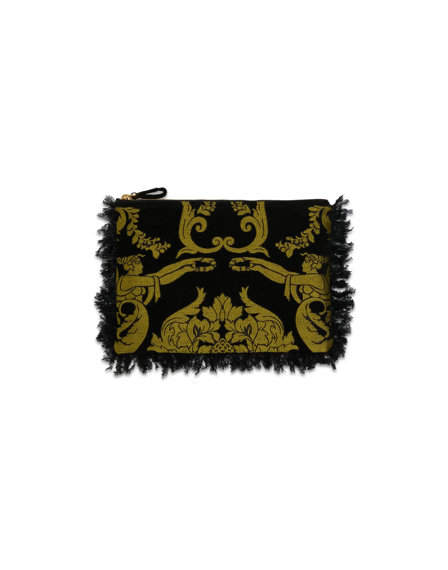 La DoubleJ Accessories|Borse E Pochettes<Party PochetteCherubs Black in Jacquard With Feathers