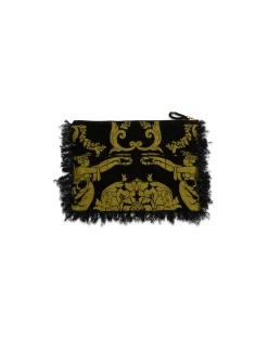 La DoubleJ Accessories|Borse E Pochettes<Party PochetteCherubs Black in Jacquard With Feathers