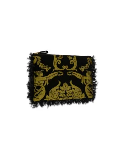 La DoubleJ Accessories|Borse E Pochettes<Party PochetteCherubs Black in Jacquard With Feathers