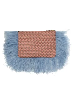 La DoubleJ Borse E Pochettes|Accessories<Party PochetteTulip Pale Pink in Jacquard With Feathers