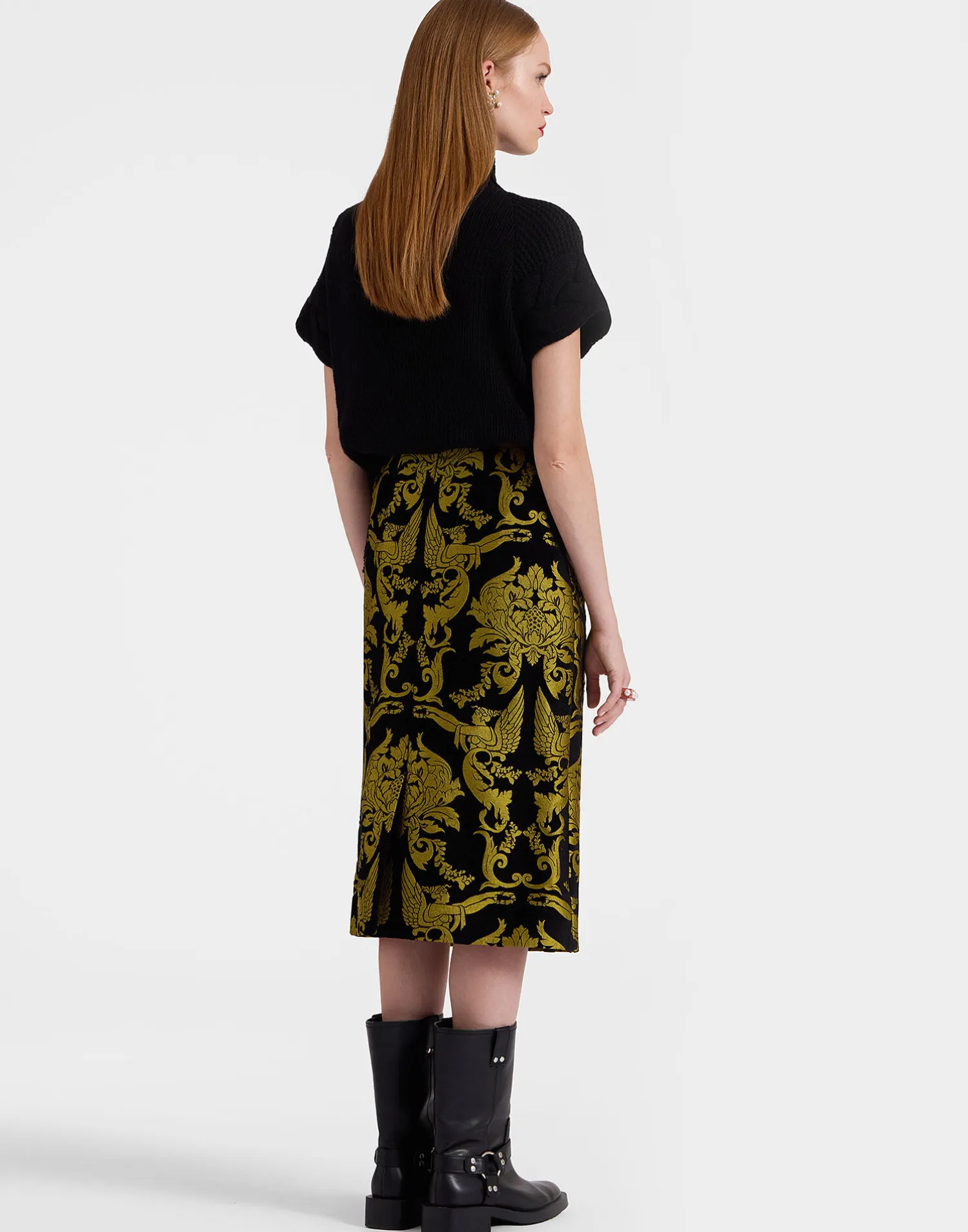 La DoubleJ Gonne<Pencil SkirtCherubs Black in Jacquard