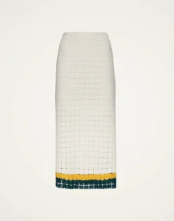 La DoubleJ Gonne<Pencil SkirtClover White in Embroidered Cotton