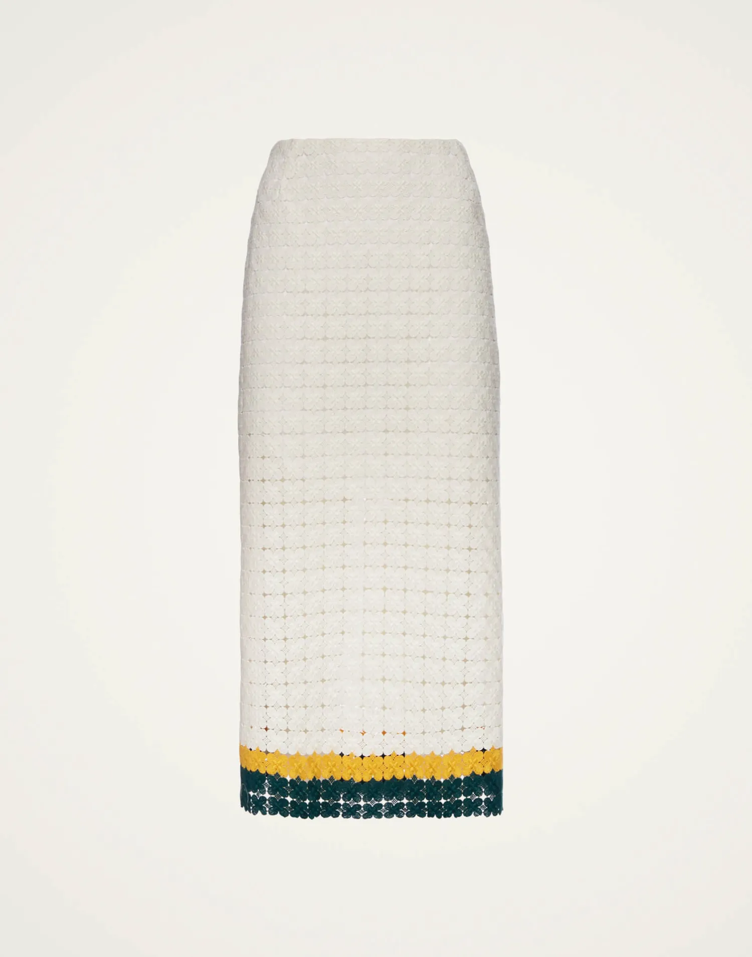 La DoubleJ Gonne<Pencil SkirtClover White in Embroidered Cotton