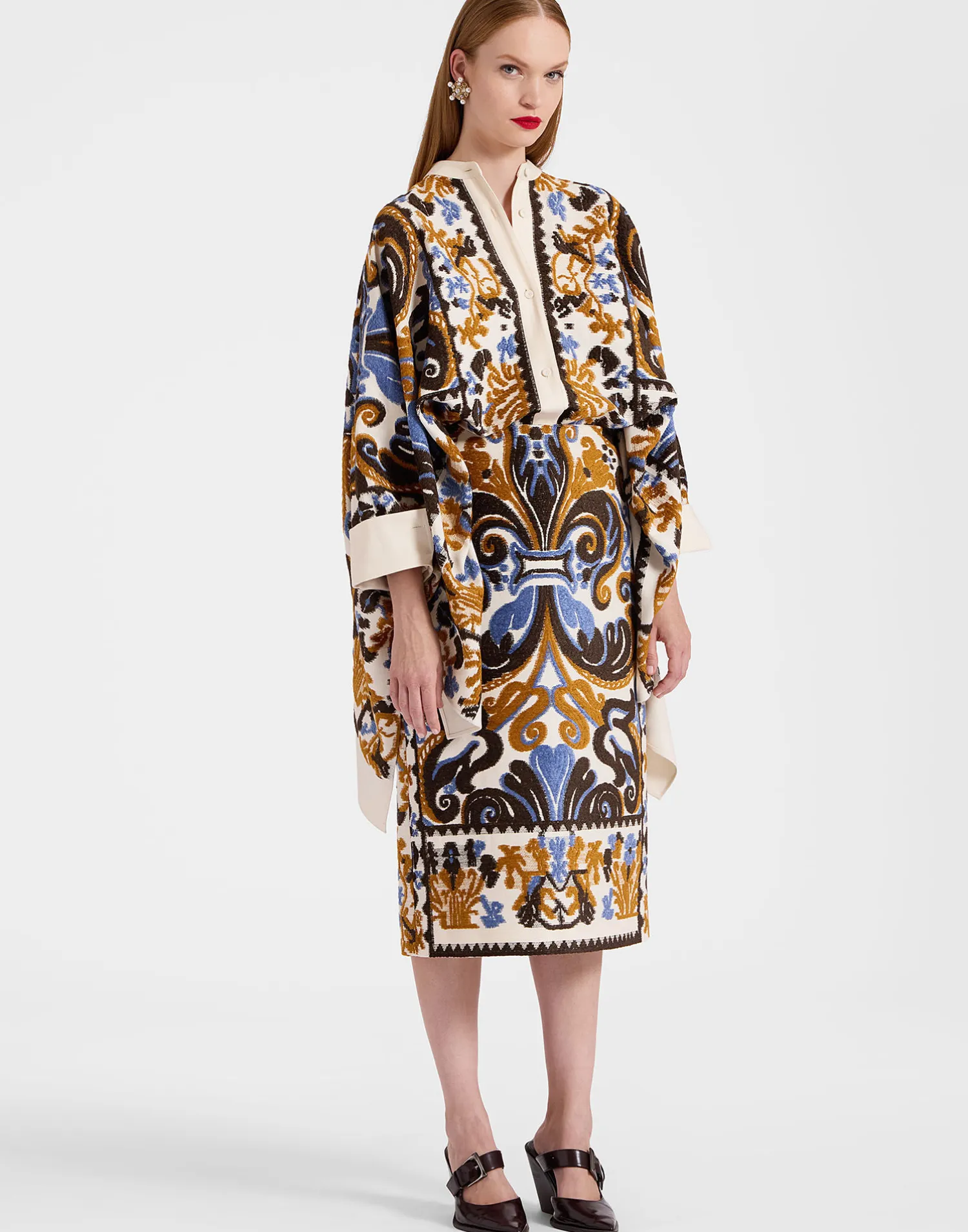 La DoubleJ Gonne<Pencil SkirtCorsini Cream in Jacquard