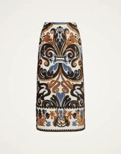La DoubleJ Gonne<Pencil SkirtCorsini Cream in Jacquard