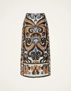 La DoubleJ Gonne<Pencil SkirtCorsini Cream in Jacquard