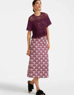 La DoubleJ Gonne<Pencil SkirtFans Purple in Shot Cotton